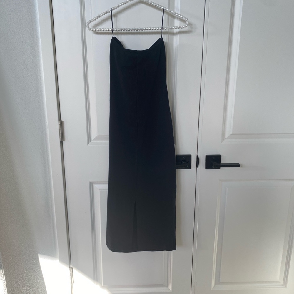 NWT Zara Cut Out Black Halter Dress 100% Cotton Summer Beach Party Size Medium